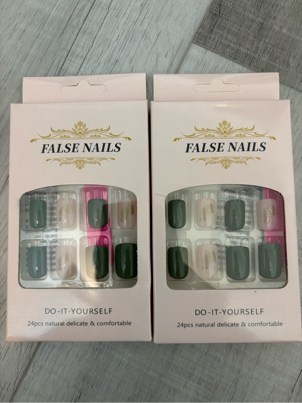 23 Pc Press On Nail Lot False Nails Variety Almond Coffin French Floral - Picture 4 of 9